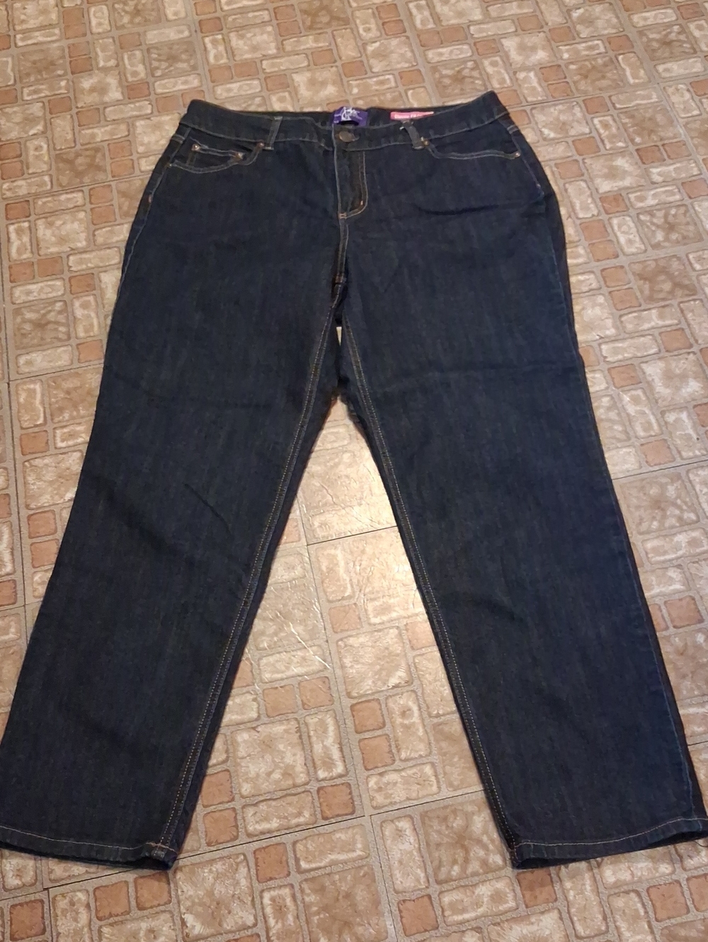 Just My Size Women's Dark Blue Straight-Leg Jeans